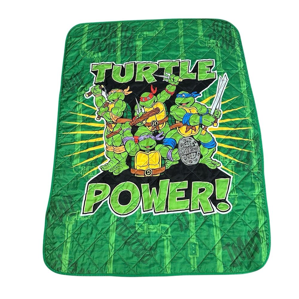 Teenage‎ Mutant Ninja Turtles Kids Quilt Comforter Blanket TURTLE POWER! 58x42"